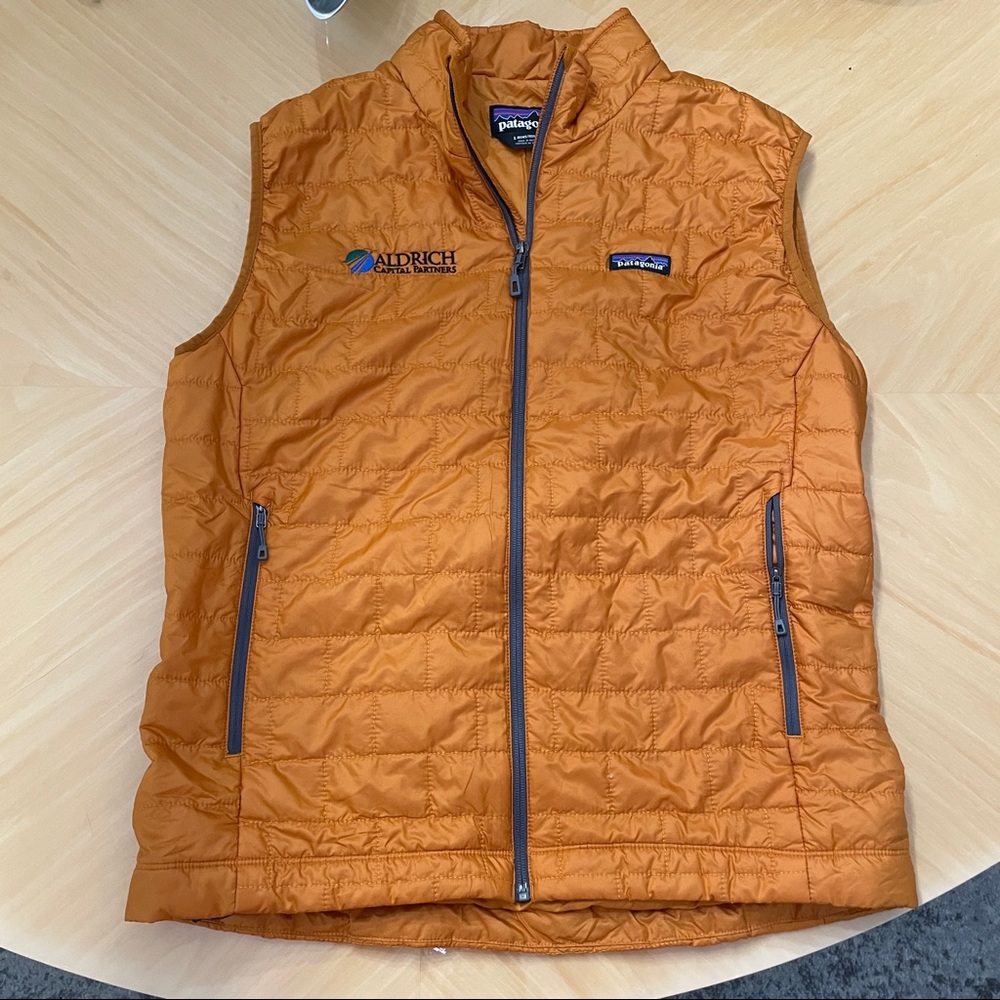 custom orange patagonia vest